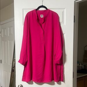 ANNE KLEIN Hot Pink Long Sleeve Tunic